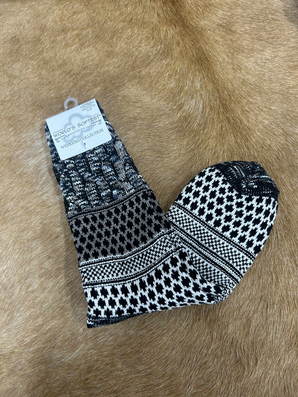 Gallery Textured Crew Socks-Socks-World's Softest Socks-Lucky J Boots & More, Women's, Men's, & Kids Western Store Located in Carthage, MO