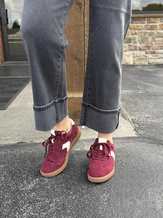 Corkys Spoiler Alert Sneakers in Wine Faux Suede-Women's Casual Shoes-Corkys Footwear-Lucky J Boots & More, Women's, Men's, & Kids Western Store Located in Carthage, MO