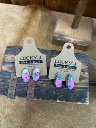 Zara Earrings-Earrings-LJ Turquoise-Lucky J Boots & More, Women's, Men's, & Kids Western Store Located in Carthage, MO