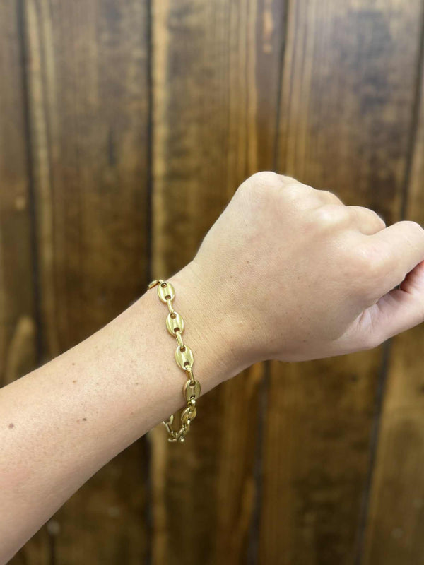Gold Mariner Chain Link Bracelet-Bracelets-LJ Fashion Jewelry-Lucky J Boots & More, Women's, Men's, & Kids Western Store Located in Carthage, MO