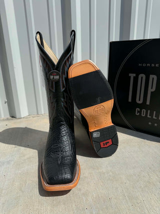 Men's Horse Power Black Polished Elephant Boot