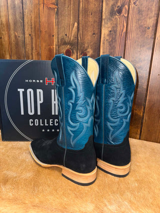 Men's Horse Power Black Suede Square Toe Boots