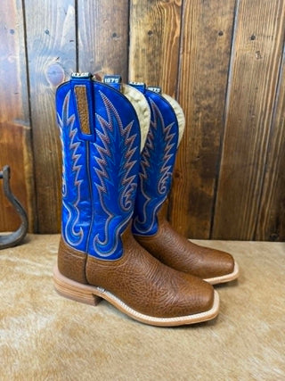 Men's Western Boots, Hyer Kincaid Rye, Shrunken Bull Hide Boots, Cowboy Boots, Blue Leather Western Boots, 13-inch Cowboy Boots, Durable Work Boots