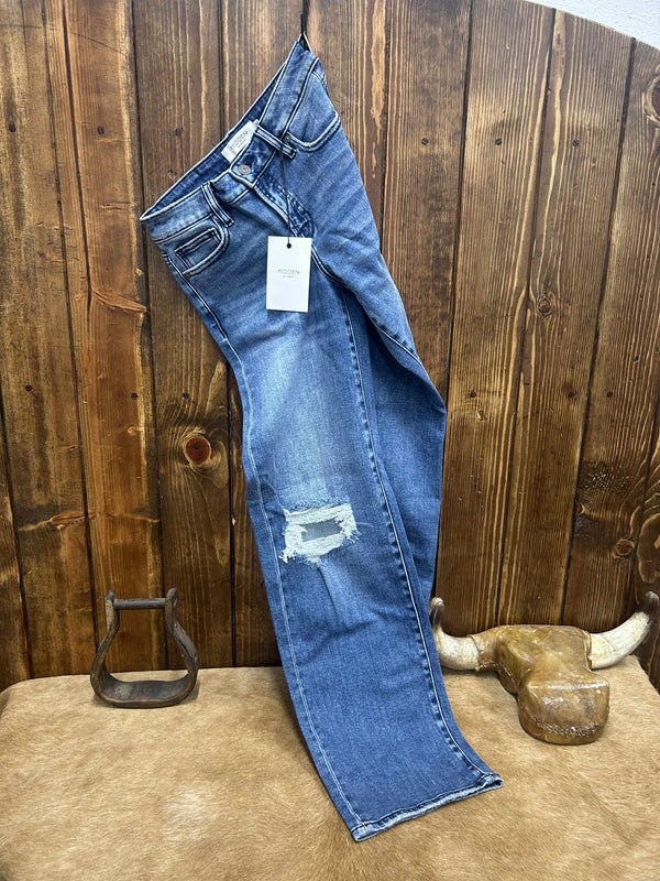 Women's Hidden Charlie Mid Rise Basic Dad Jean