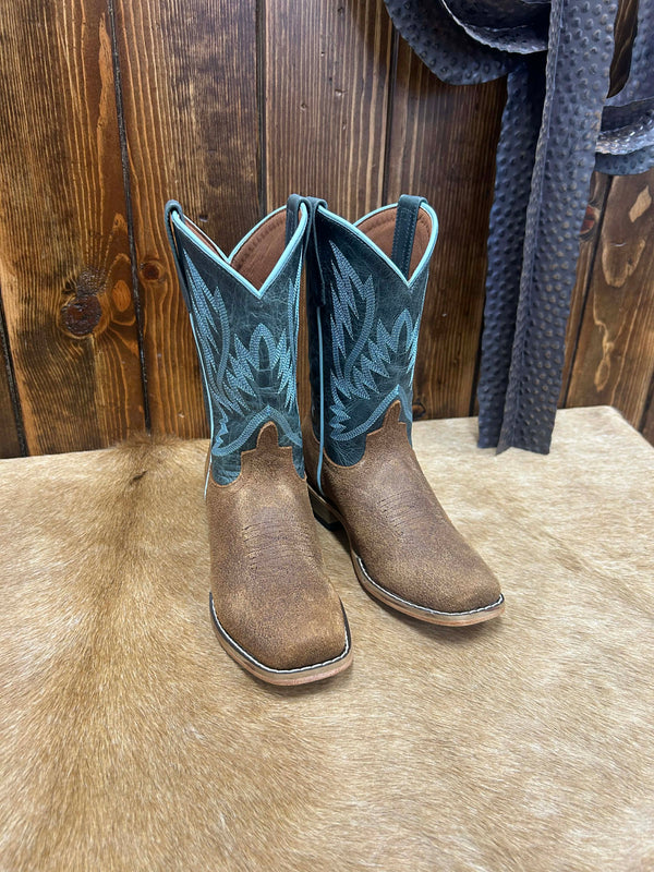 Kid's Horse Power Tobacco Old Suede Boot-Kids Boots-Horse Power-Lucky J Boots & More, Women's, Men's, & Kids Western Store Located in Carthage, MO