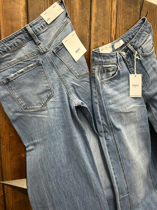 Vervet Claire High Rise Cuffed Wide Leg Jean-Women's Denim-Flying Monkey-Lucky J Boots & More, Women's, Men's, & Kids Western Store Located in Carthage, MO