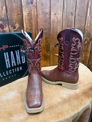 Men's Horse Power Kango Tobacco Smooth Quill Ostrich Boot