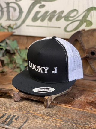 LJ Caps Flat Bill-Caps-Embassy-Lucky J Boots & More, Women's, Men's, & Kids Western Store Located in Carthage, MO