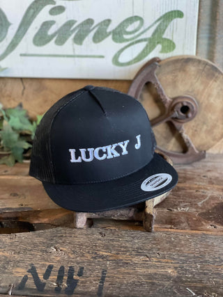 LJ Caps Flat Bill-Caps-Embassy-Lucky J Boots & More, Women's, Men's, & Kids Western Store Located in Carthage, MO