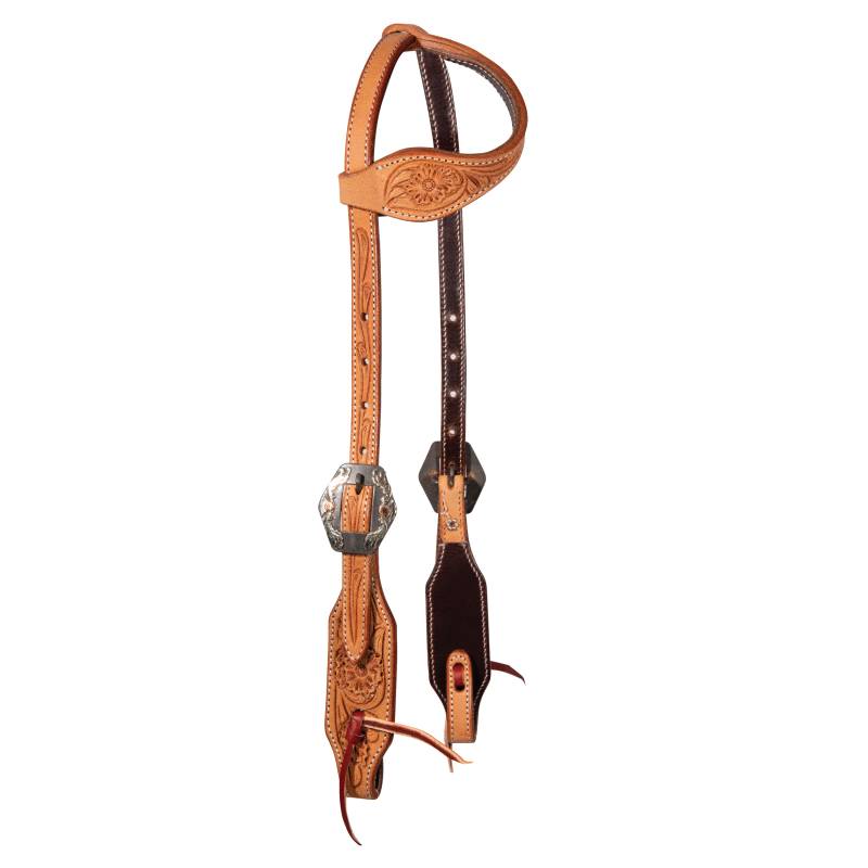 Professional's Choice Floral Roughout Single Ear Headstall-HEADSTALL-Professionals Choice-Lucky J Boots & More, Women's, Men's, & Kids Western Store Located in Carthage, MO