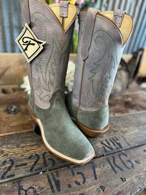 Mens Fenoglio Olive Rough Out Boots-Men's Boots-Fenoglio Boots-Lucky J Boots & More, Women's, Men's, & Kids Western Store Located in Carthage, MO