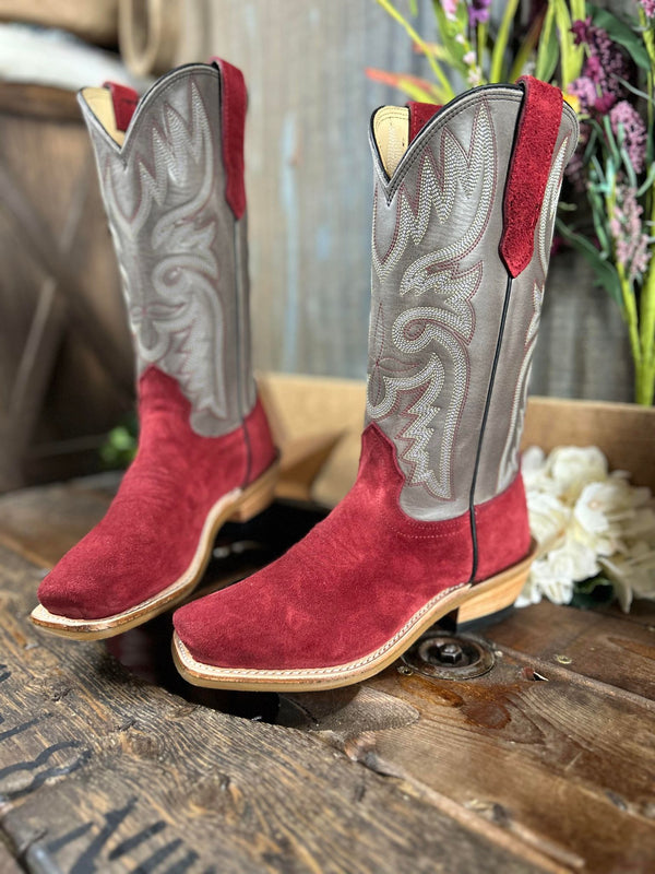 Women's Fenoglio Burgundy Roughout/Blue Eagle-Women's Boots-Fenoglio Boots-Lucky J Boots & More, Women's, Men's, & Kids Western Store Located in Carthage, MO