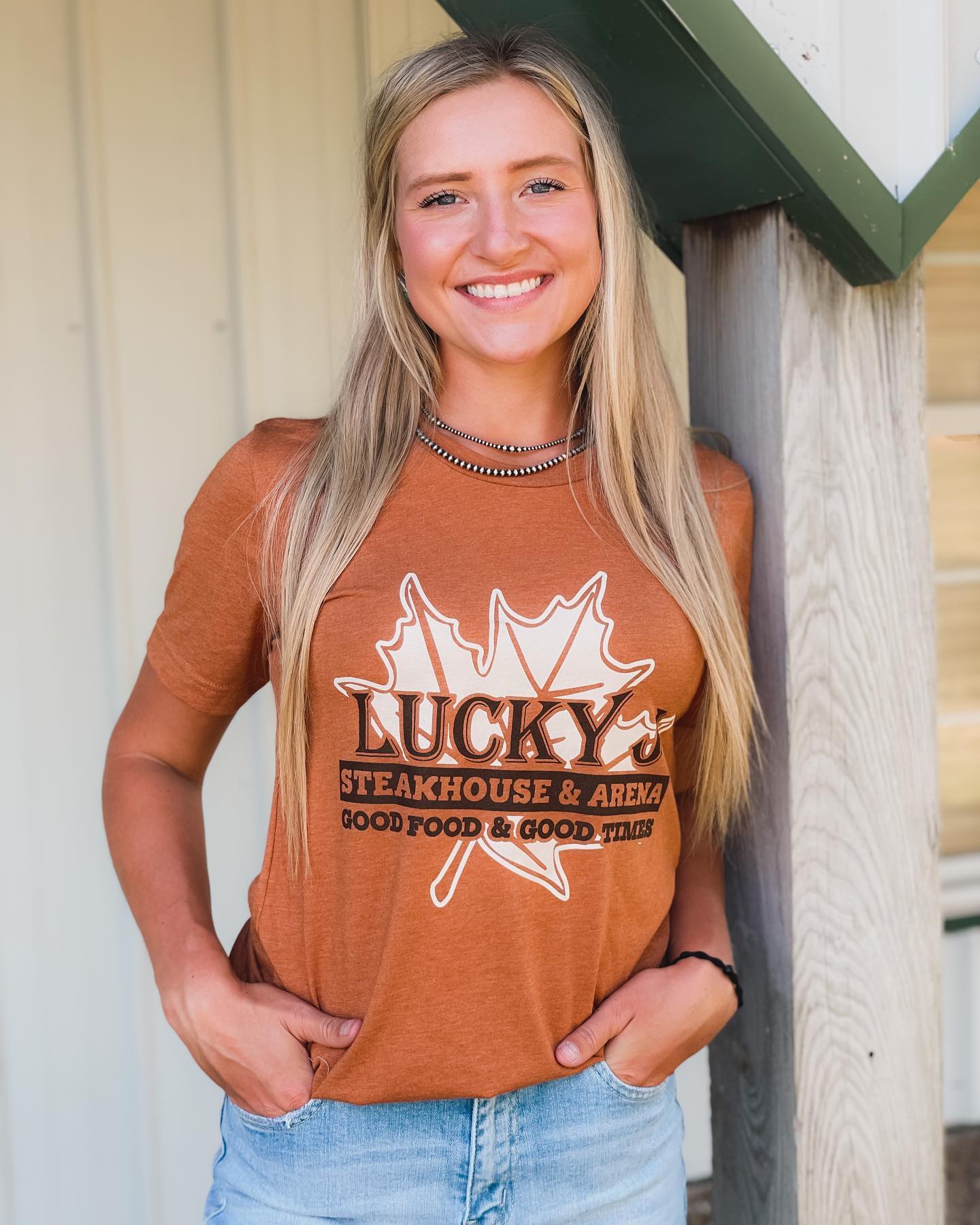 LJ Specialty T-Shirts-Short Sleeves-Embassy-Lucky J Boots & More, Women's, Men's, & Kids Western Store Located in Carthage, MO