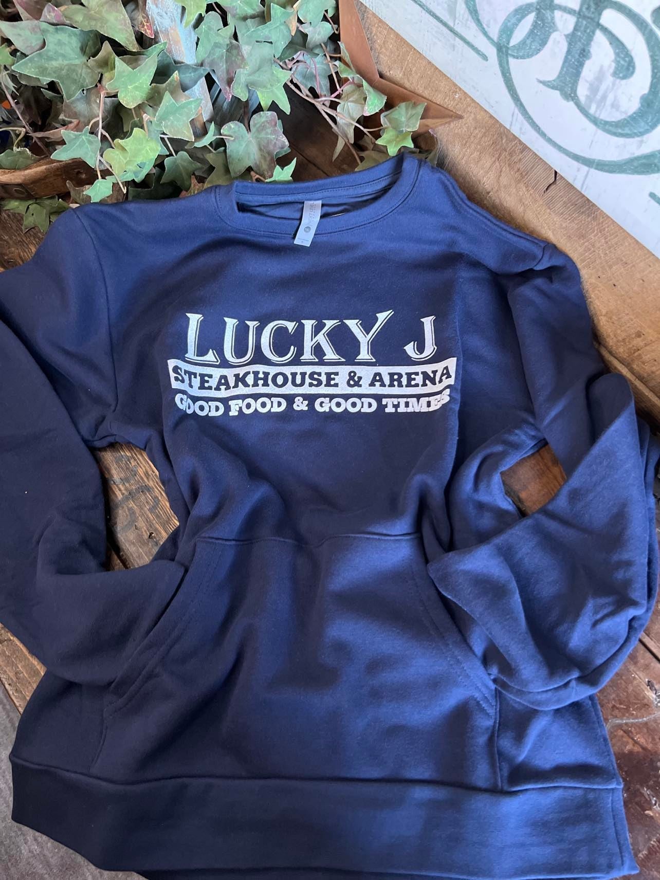 LJ Next Level Sweatshirt-Sweatshirts-The Dugout-Lucky J Boots & More, Women's, Men's, & Kids Western Store Located in Carthage, MO