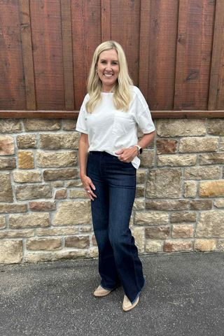 Kimes Ranch Olivia Dark Wash High Rise Wide Leg Jean-Women's Denim-Kimes Ranch-Lucky J Boots & More, Women's, Men's, & Kids Western Store Located in Carthage, MO