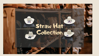 Straw cowboy hat collection at Lucky J Boots & More