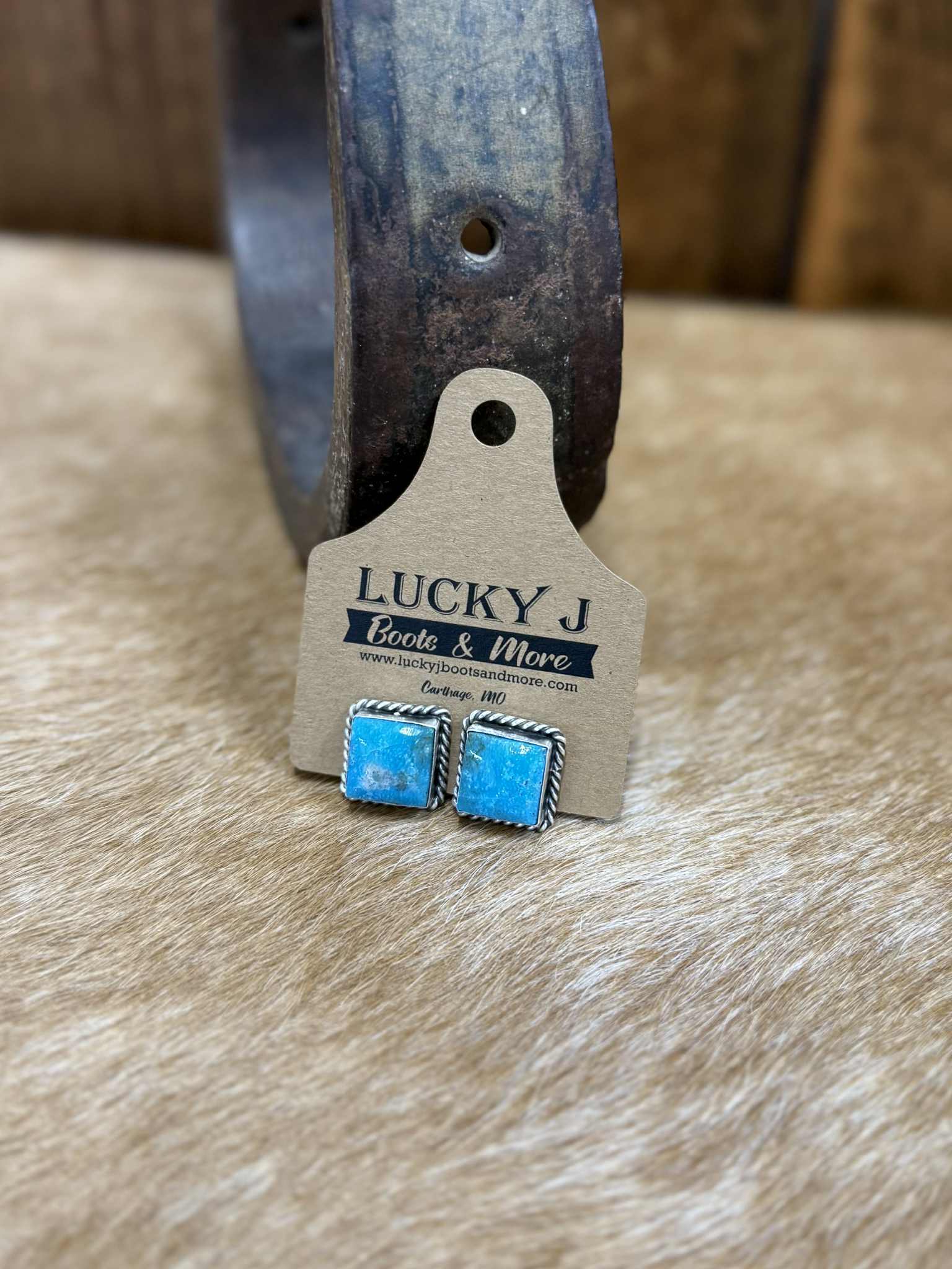 Jen Earrings-Earrings-LJ Turquoise-Lucky J Boots & More, Women's, Men's, & Kids Western Store Located in Carthage, MO