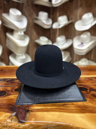 Resistol 100X Black Open Crown Felt Hat 4 1/4" Brim-Felt Cowboy Hats-Resistol-Lucky J Boots & More, Women's, Men's, & Kids Western Store Located in Carthage, MO