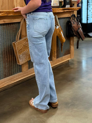 Women's Flying Monkey Hallie High Rise Wide Leg Jean-Women's Denim-Flying Monkey-Lucky J Boots & More, Women's, Men's, & Kids Western Store Located in Carthage, MO