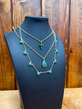 Turquoise & Brass Necklaces