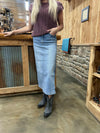 Hidden Holly Denim Midi Skirt