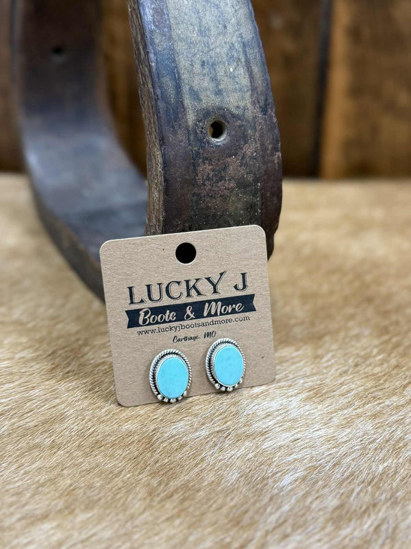 Sam Earrings-Earrings-LJ Turquoise-Lucky J Boots & More, Women's, Men's, & Kids Western Store Located in Carthage, MO