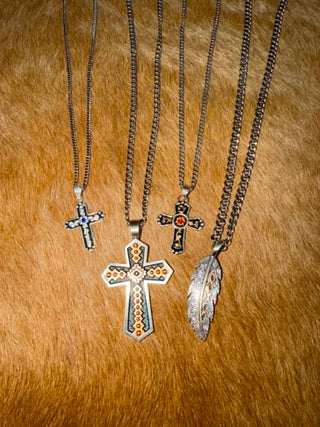 Silver Strike Men's Cross Necklaces