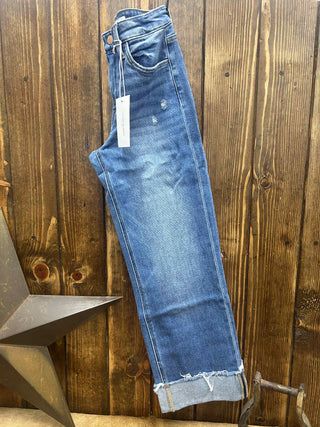 Flying Monkey Kylani High Rise Slim Wide Leg Jean-Women's Denim-Flying Monkey-Lucky J Boots & More, Women's, Men's, & Kids Western Store Located in Carthage, MO