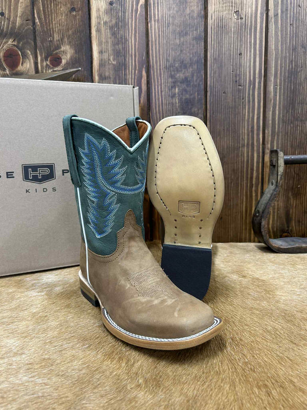 Kid's Horse Power Tan Pull Up Boot-Kids Boots-Horse Power-Lucky J Boots & More, Women's, Men's, & Kids Western Store Located in Carthage, MO