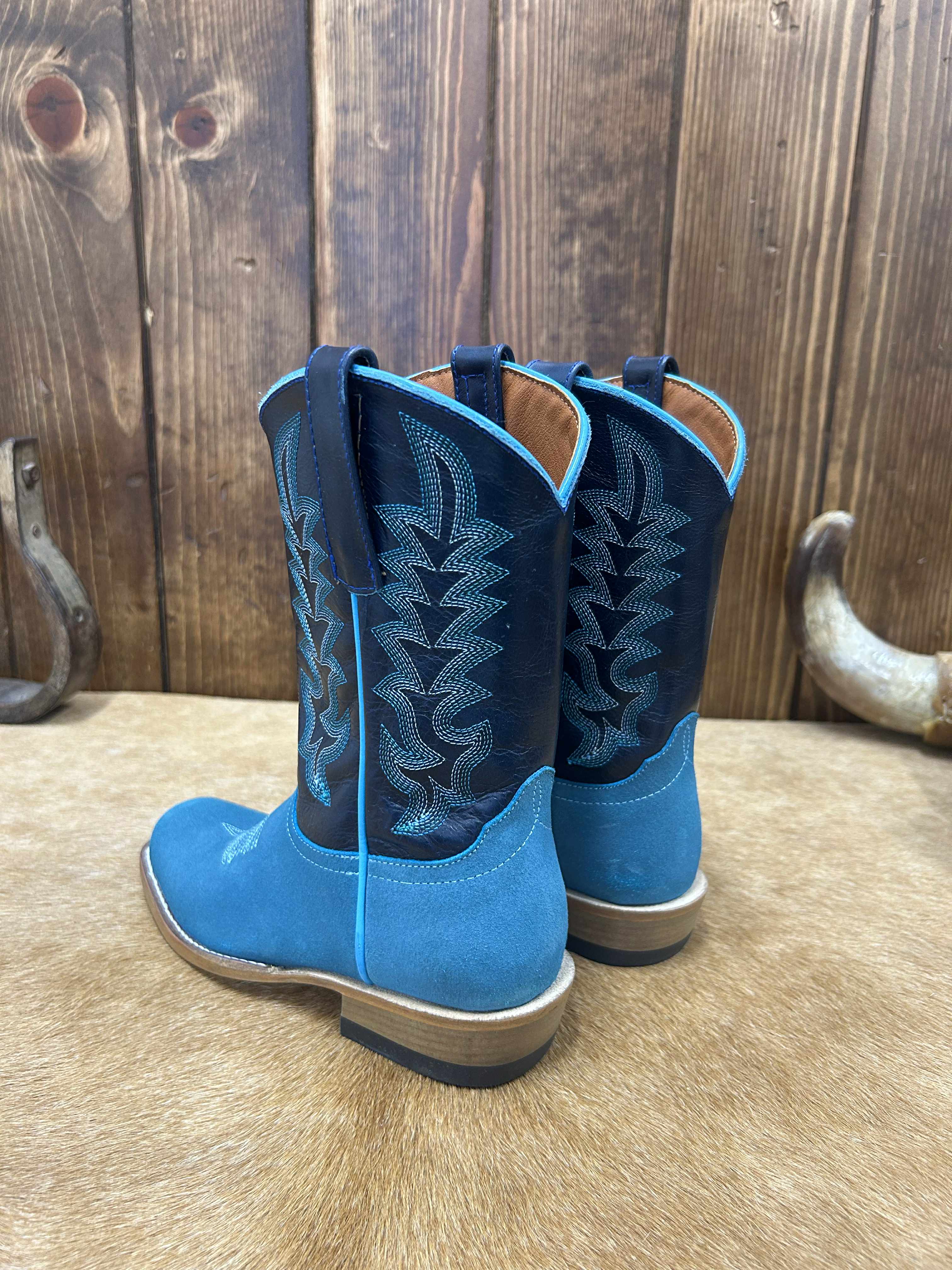 Kid's Macie Bean Turquoise Suede Boot-Kids Boots-Macie Bean-Lucky J Boots & More, Women's, Men's, & Kids Western Store Located in Carthage, MO