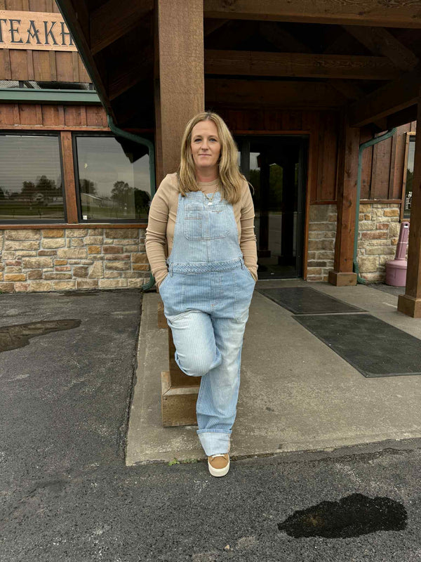Women's Kimes Billy Pinstriped Overalls-Overalls-Kimes Ranch-Lucky J Boots & More, Women's, Men's, & Kids Western Store Located in Carthage, MO