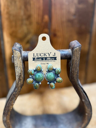 Tatum Earrings-Earrings-LJ Turquoise-Lucky J Boots & More, Women's, Men's, & Kids Western Store Located in Carthage, MO