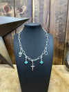 Sterling Silver Charm Necklaces-Necklaces-LJ Turquoise-Lucky J Boots & More, Women's, Men's, & Kids Western Store Located in Carthage, MO