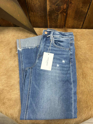 Flying Monkey Kylani High Rise Slim Wide Leg Jean-Women's Denim-Flying Monkey-Lucky J Boots & More, Women's, Men's, & Kids Western Store Located in Carthage, MO