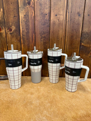 Brumate, Oxford Plaid, insulated tumbler, leakproof cup, Brumate Era, Brumate Resa, plaid drinkware, stainless steel tumbler, cute coffee cups, water bottle.
