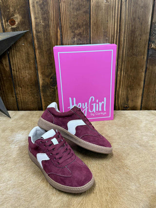 Corkys Spoiler Alert Sneakers in Wine Faux Suede-Women's Casual Shoes-Corkys Footwear-Lucky J Boots & More, Women's, Men's, & Kids Western Store Located in Carthage, MO