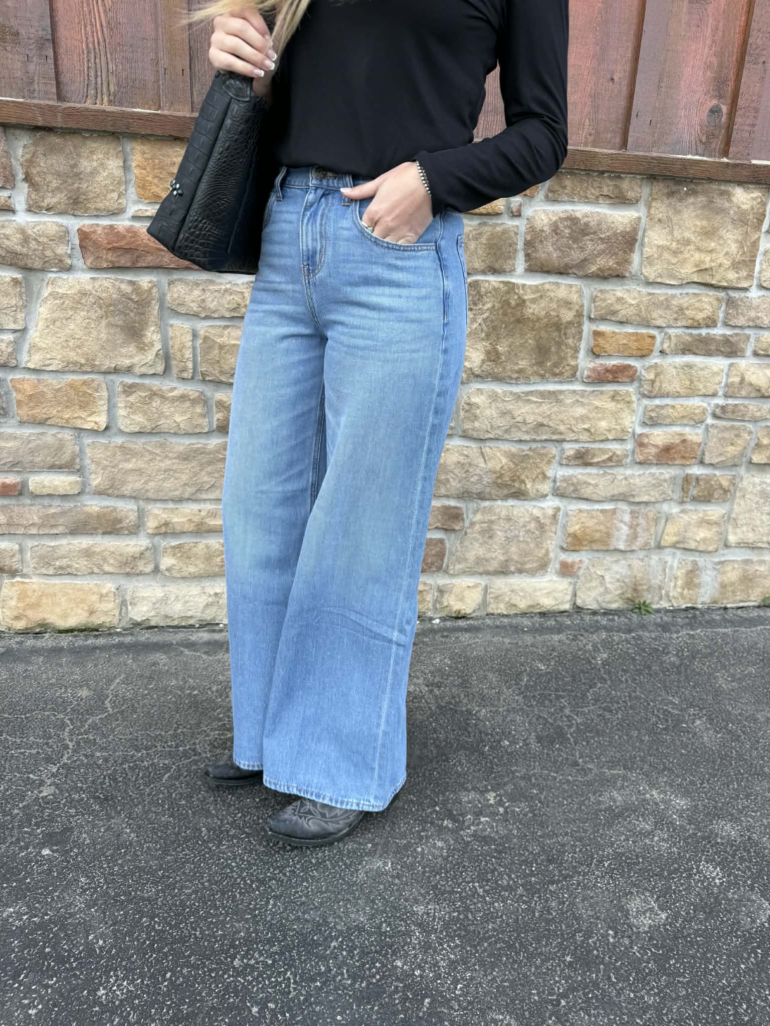 Women's Ariat Ultra High Rise Calamity Comfort Wide Jean-Women's Denim-Ariat-Lucky J Boots & More, Women's, Men's, & Kids Western Store Located in Carthage, MO