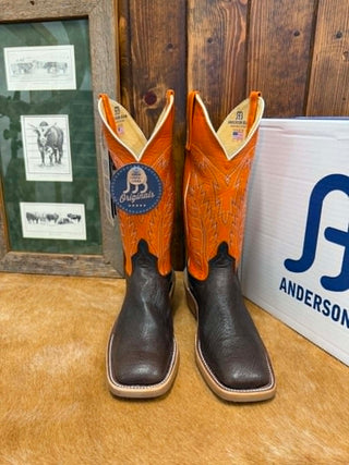 Men's Anderson Bean Nicotine Smooth Quill Ostrich Boot