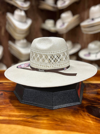 American 1011 S-Minn Straw Hat 4.5" Brim FZ Chocolate Trim-Straw Cowboy Hats-American Hat Co.-Lucky J Boots & More, Women's, Men's, & Kids Western Store Located in Carthage, MO