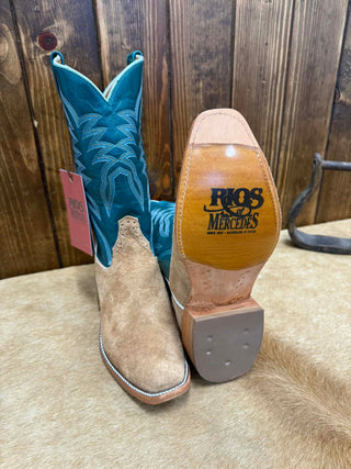 Men's Rios of Mercedes Reversed Bull Tan Shrunken Shoulder Boot-Men's Boots-Rios of Mercedes-Lucky J Boots & More, Women's, Men's, & Kids Western Store Located in Carthage, MO