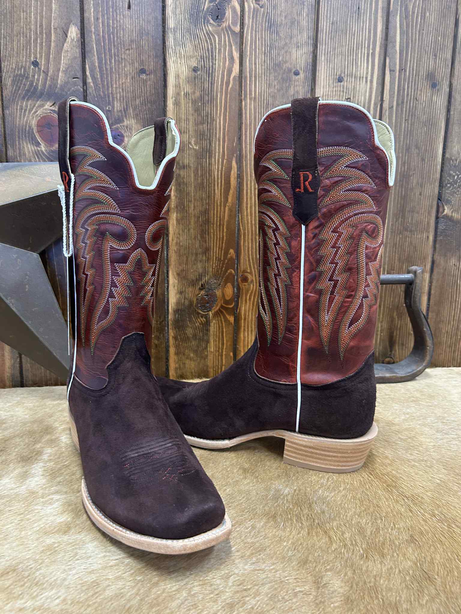 Men's R. Watson Chocolate Deer Roughout Boot-Men's Boots-R. Watson-Lucky J Boots & More, Women's, Men's, & Kids Western Store Located in Carthage, MO