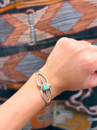 Turquoise cuff, sterling silver bracelet, authentic turquoise jewelry, western style cuff, SS stamped jewelry, Noelle cuff, bohemian silver bracelet, handcrafted turquoise.