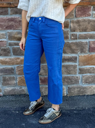 Women's Vervet Ellie High Rise Blue Barrel Jean