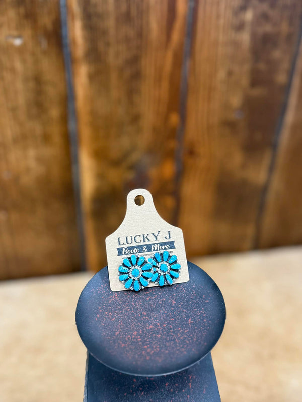 Raya Earrings-Earrings-LJ Turquoise-Lucky J Boots & More, Women's, Men's, & Kids Western Store Located in Carthage, MO