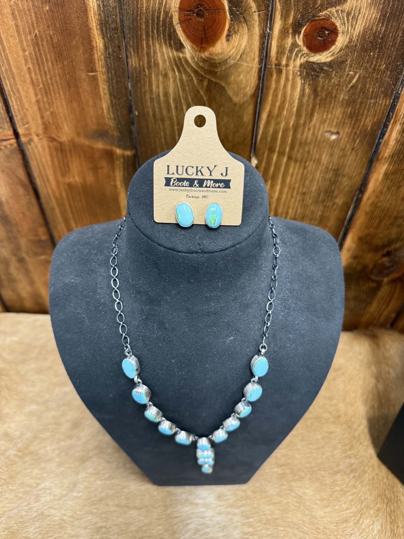 Lily Necklace Set-Necklaces-LJ Turquoise-Lucky J Boots & More, Women's, Men's, & Kids Western Store Located in Carthage, MO