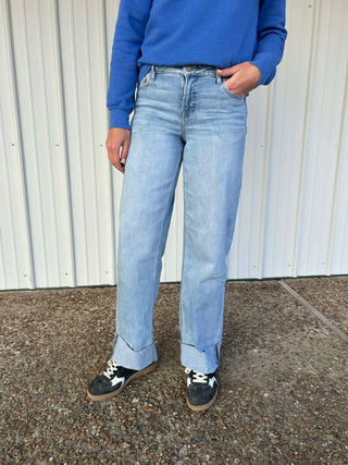 Women's Hidden Valery Mid Rise Cuffed Dad Jean-Women's Denim-HIDDEN-Lucky J Boots & More, Women's, Men's, & Kids Western Store Located in Carthage, MO