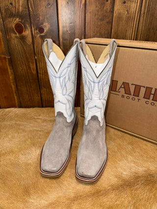Olathe Boots, Smoked Bacon Leather, Men's Western Boots, Roughout Cowboy Boots, Oxbow Sole Boots, Handmade Cowboy Boots, Square Toe Western Boots, Olathe Smoked Bacon