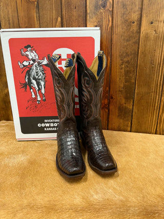 Women's Hyer Colby Matte Coffee Brown Caiman Boot