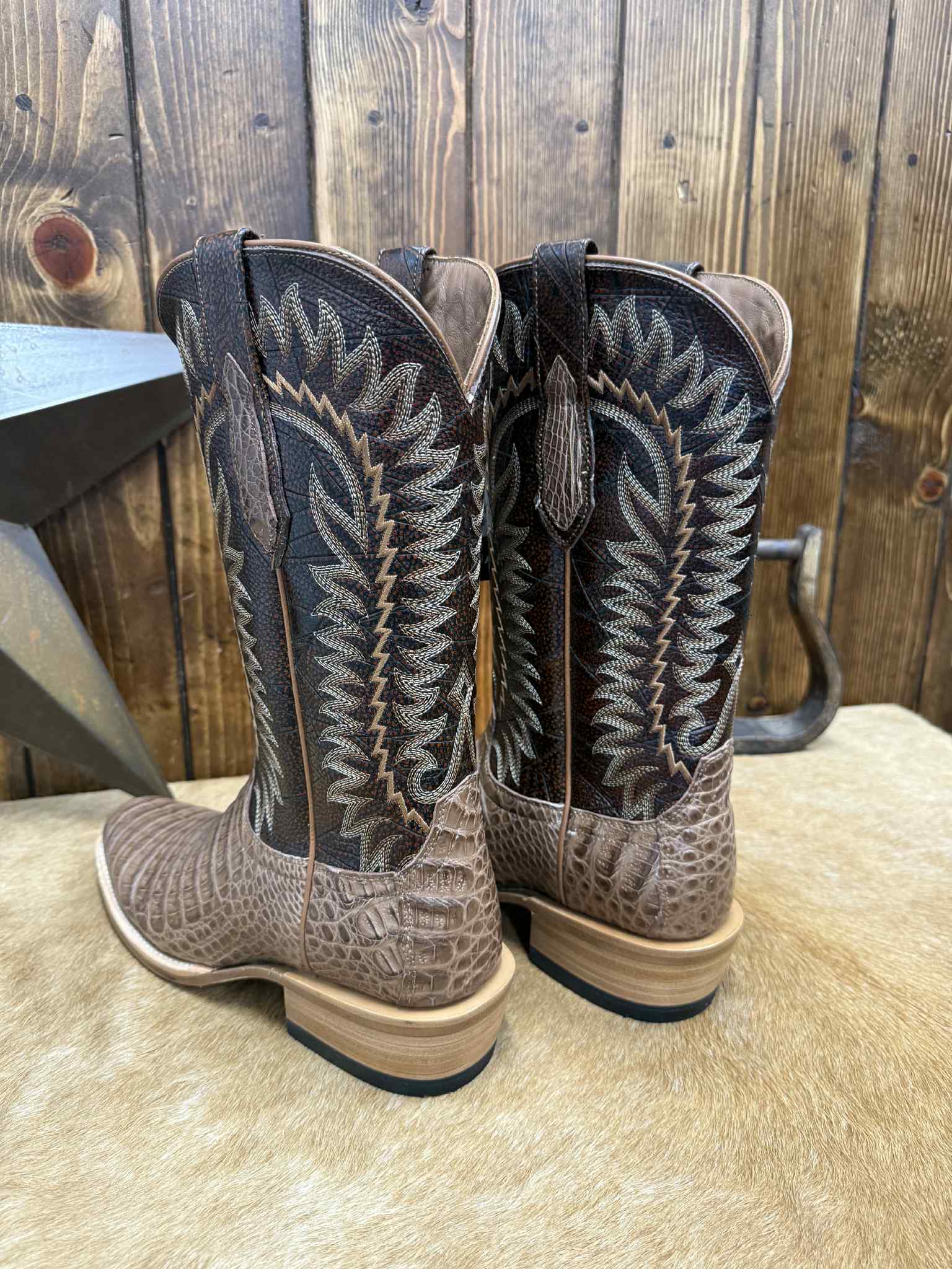 Men's Ariat Futurity Finalist Natual Caiman Boot-Men's Boots-Ariat-Lucky J Boots & More, Women's, Men's, & Kids Western Store Located in Carthage, MO