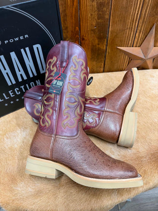 Men's Horse Power Kango Tobacco Smooth Quill Ostrich Boot